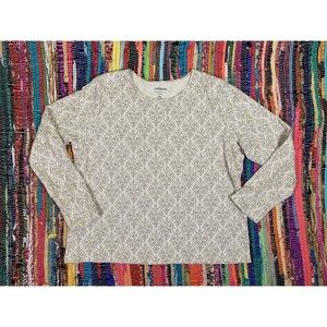 Croft & Barrow Classic Tee Shirt Womens PXL Long Sleeve Top Pullover Beige